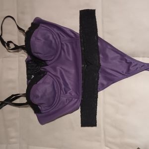Morbid Threads by Hot Topic purple and black lace set.